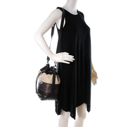 Proenza Schouler Watersnake Suede Calfskin Large Bucket Bag Grey 2 of 7