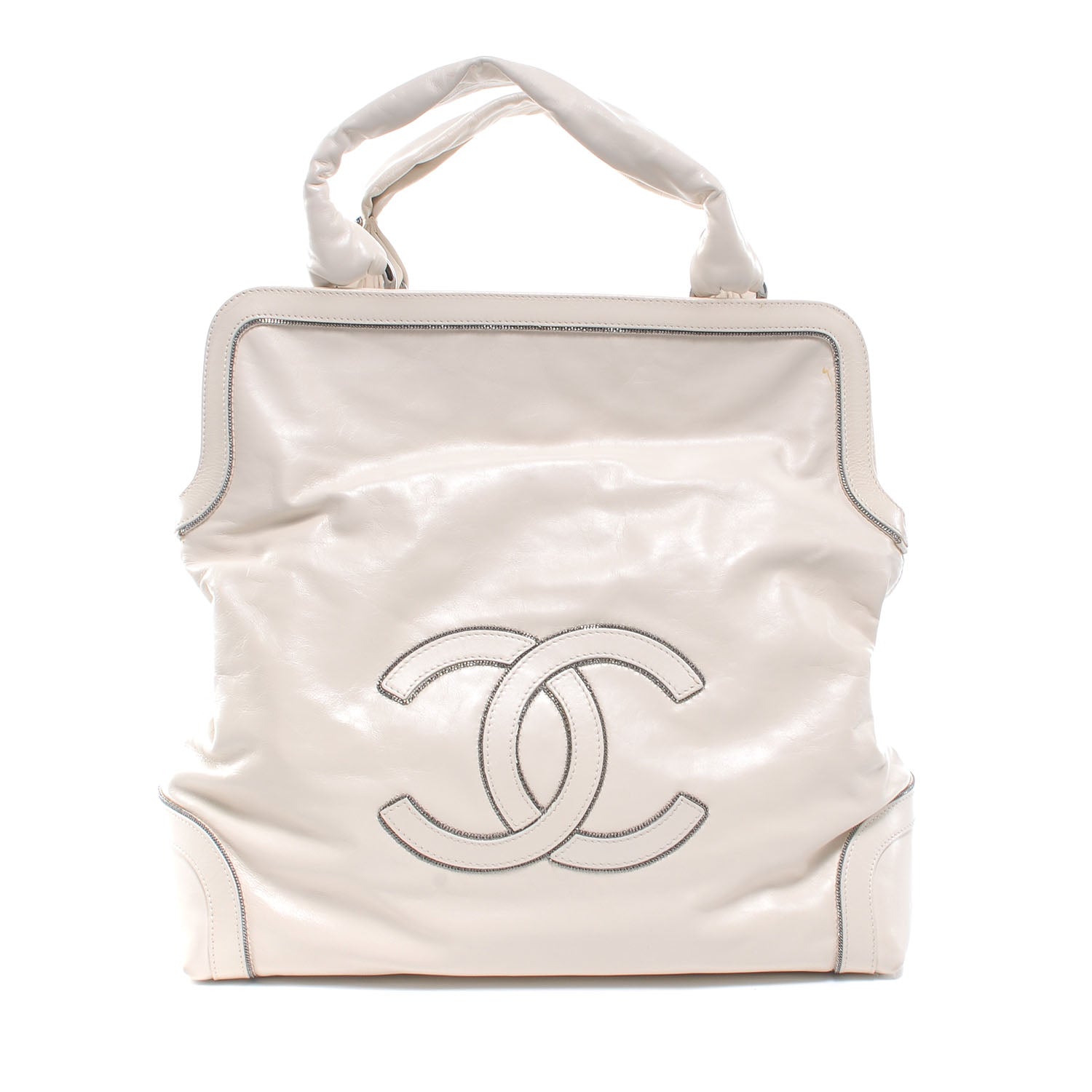 Chanel Leather Soho CC Shopper Tote White 1 of 7