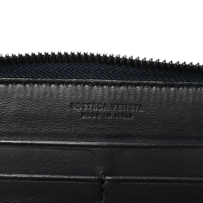 Bottega Veneta Ayers Intrecciato Ayers Zip Around Wallet Blue 6 of 6