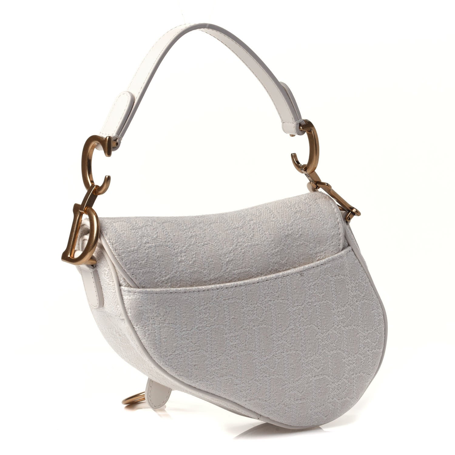 Christian Dior Oblique Mini Saddle Bag White 2 of 4