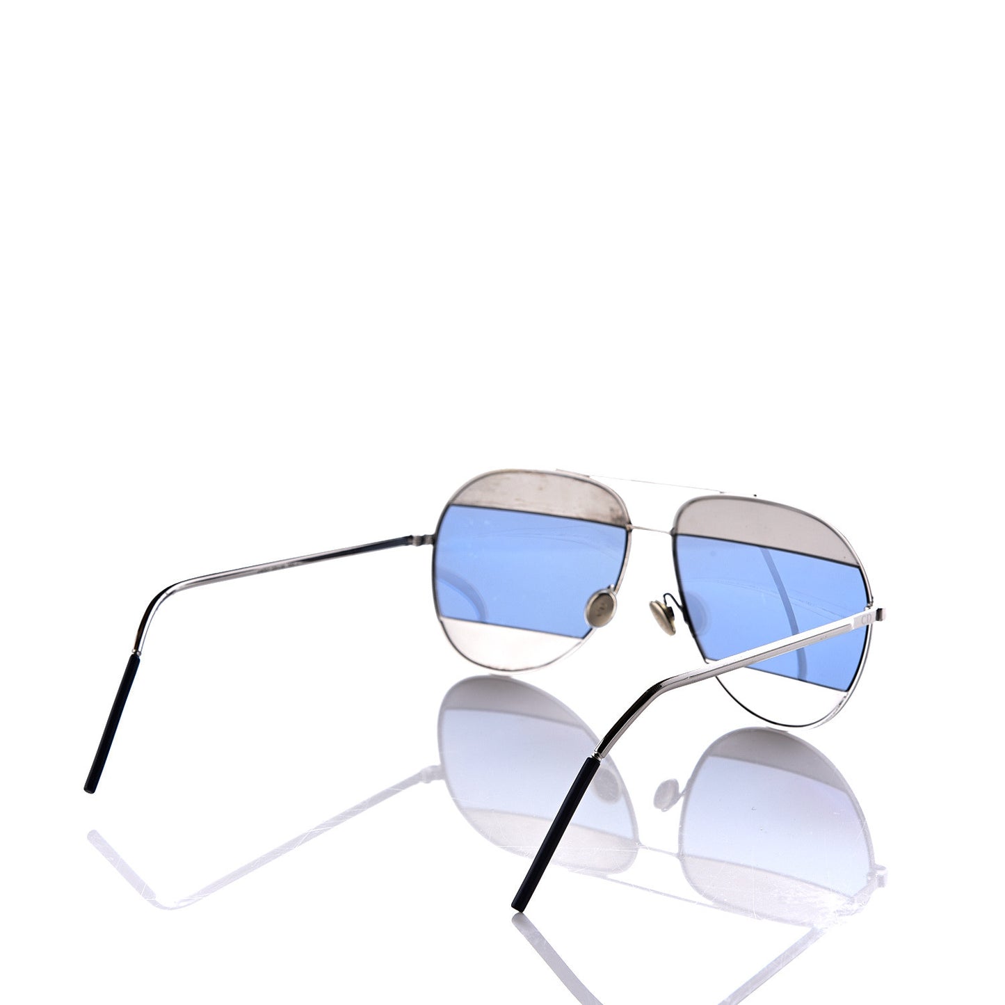 Split 1 Aviator Sunglasses Silver Blue