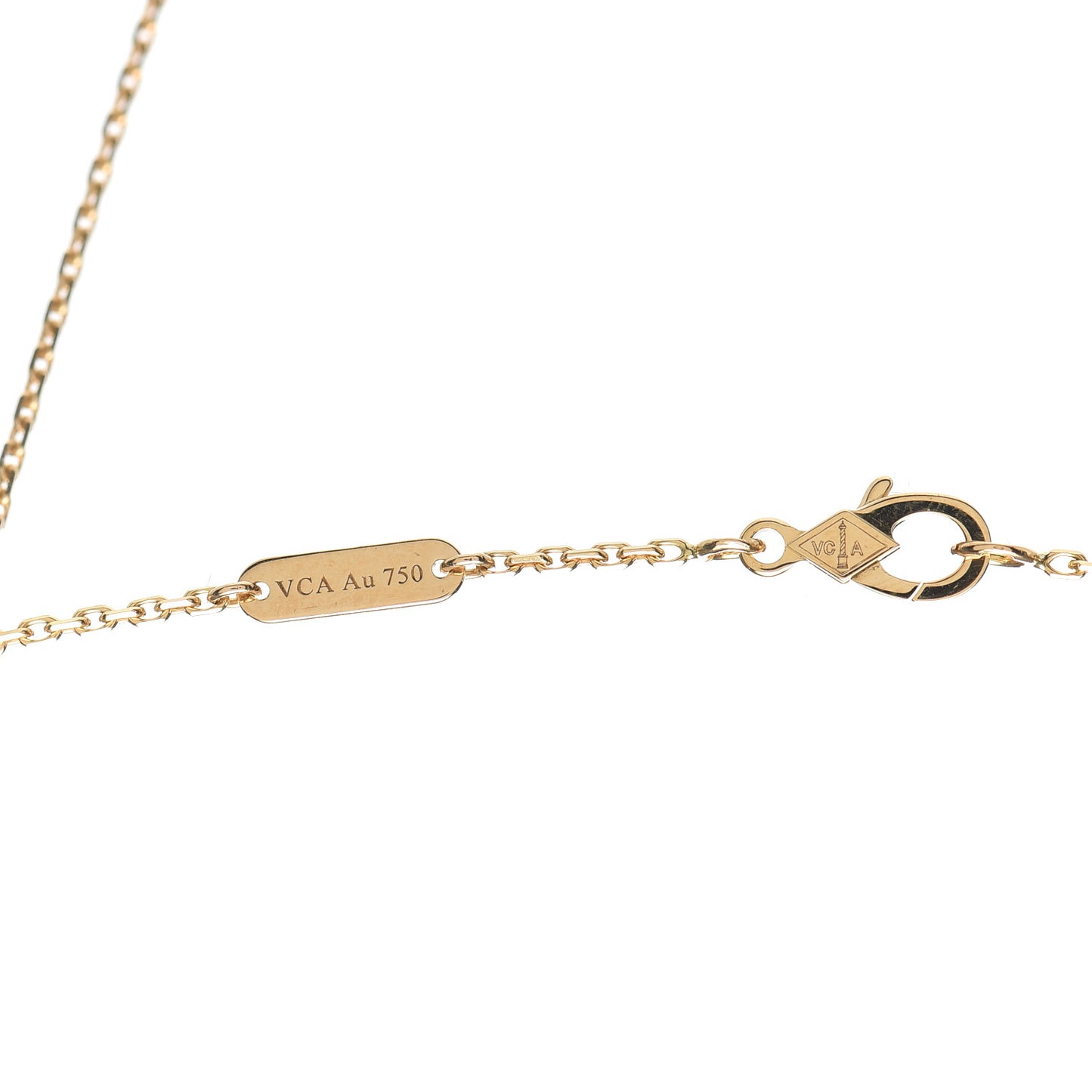 18K Yellow Gold Mother of Pearl Vintage Alhambra Pendant Necklace