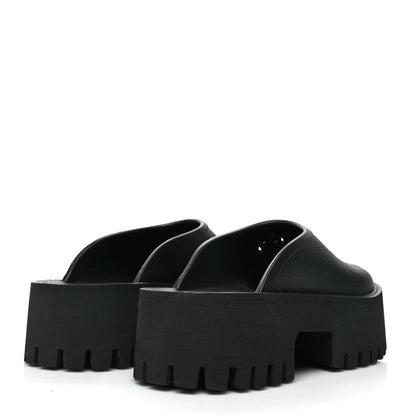 Gucci Rubber GG Monogram Perforated Elea Platform 55mm Lug Sole Sandals 39 Black 4 of 9
