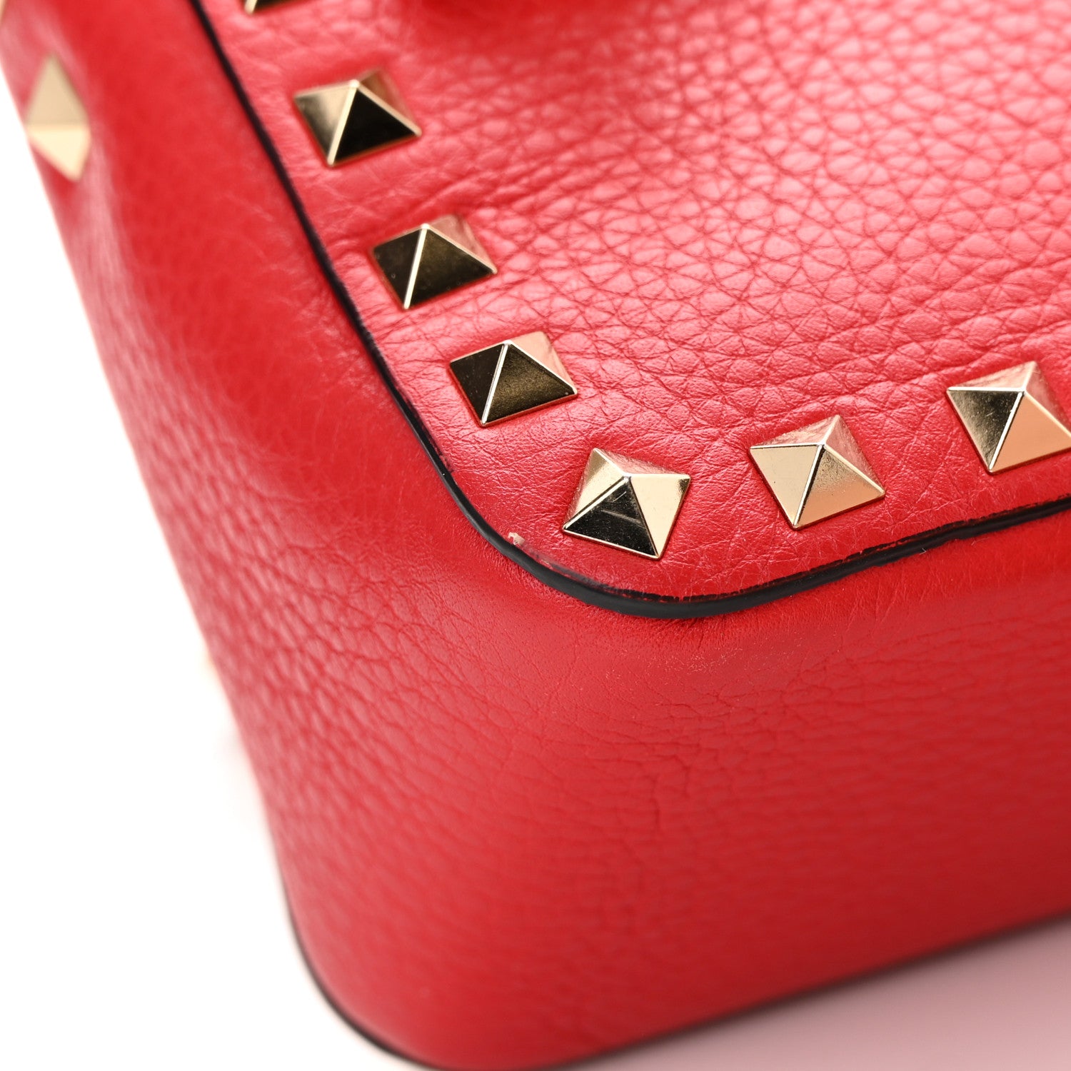 Valentino Garavani Pebbled Calfskin Small Rockstud Flip Lock Shoulder Bag Rouge Pur 10 of 13