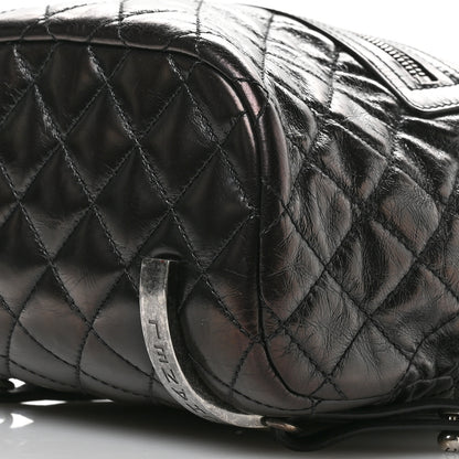 Chanel Glazed Calfskin Quilted Small Salzburg Mountain Backpack Black 10 of 10
