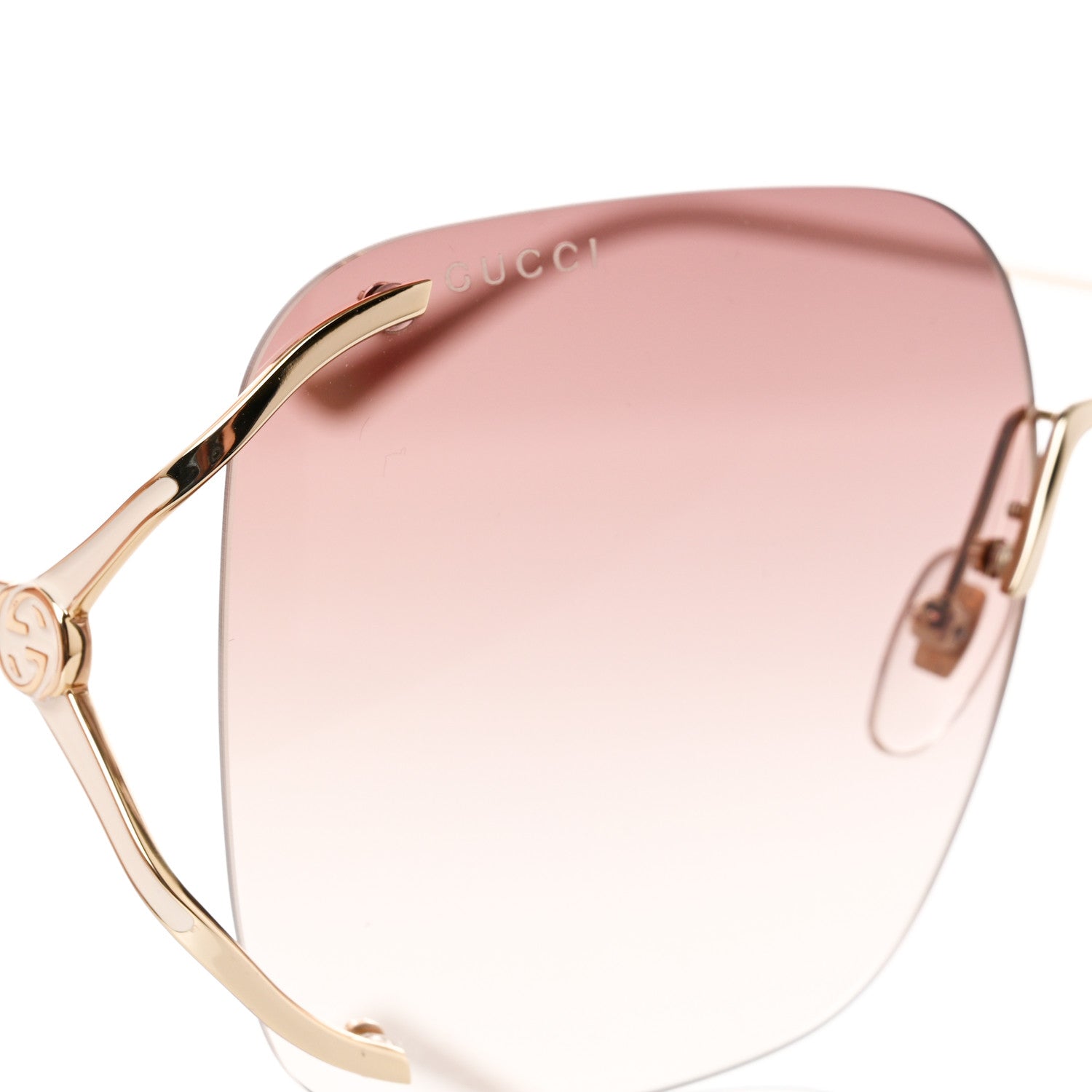 Gucci Metal Oversized Sunglasses GG0646S Gold Brown 7 of 8