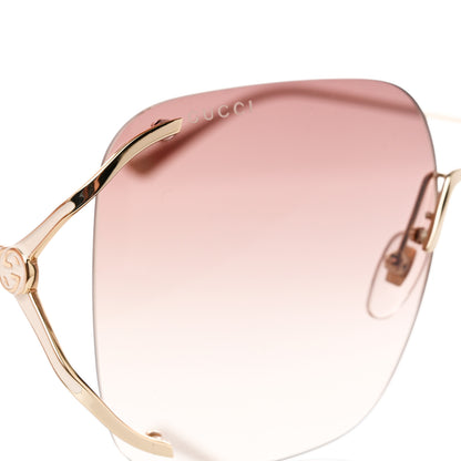 Gucci Metal Oversized Sunglasses GG0646S Gold Brown 7 of 8