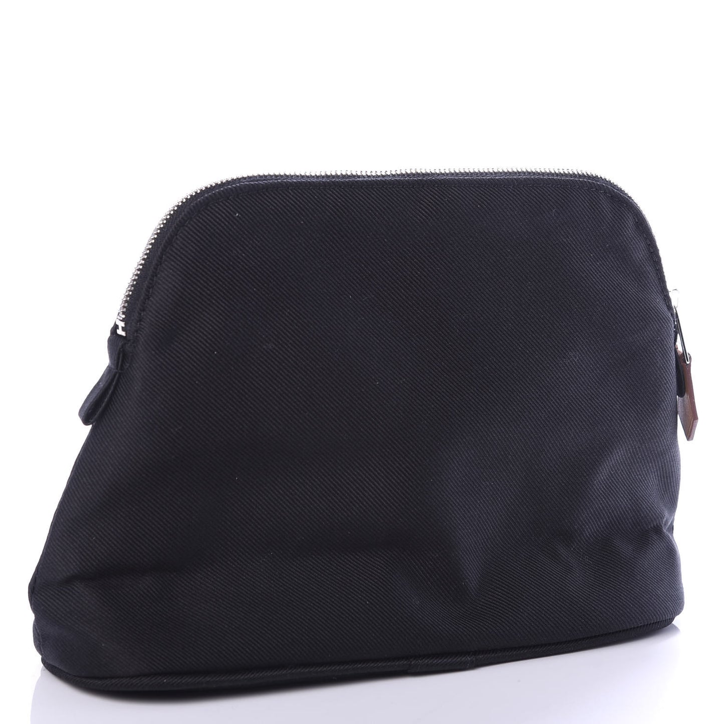 Cotton Canvas Embroidered Bolide Travel Cosmetic Pouch Black