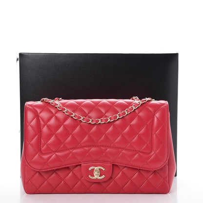 Chanel Lambskin Quilted Jumbo Mademoiselle Chic Flap Red 9 of 9