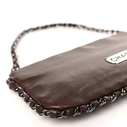 Chanel Calfskin Logo Pochette Brown 8 of 9