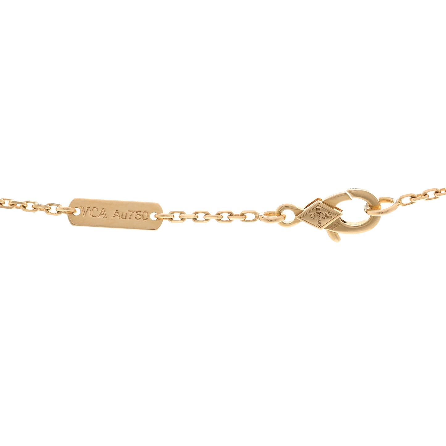 18K Yellow Gold Mother of Pearl Vintage Alhambra Pendant Necklace