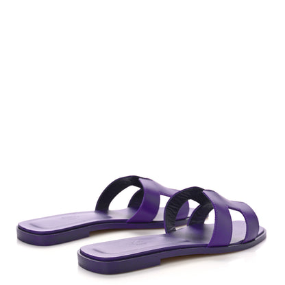 Hermes Calfskin Oran Sandals 39 Violet Majorette 3 of 9