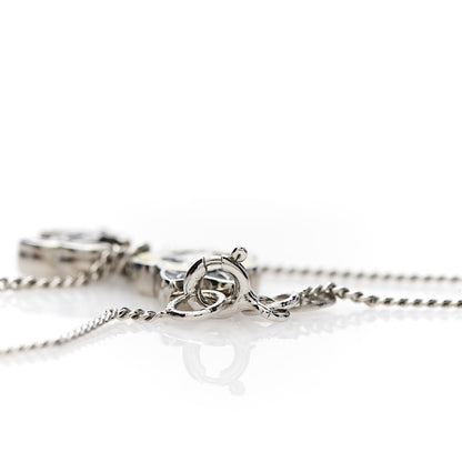 Chanel Enamel CC Camellia Necklace Silver Black 4 of 6