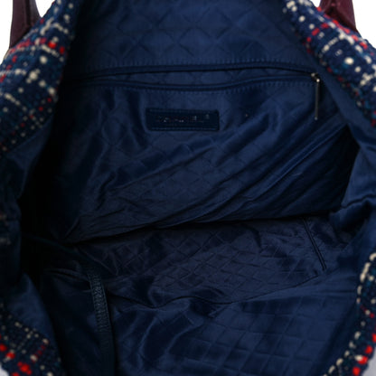 Chanel Tweed Crest Trip Backpack Navy Burgundy 4 of 10