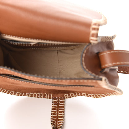 Chloe Suede Calfskin Stitched Small Marcie Round Crossbody Bag Tan 5 of 9