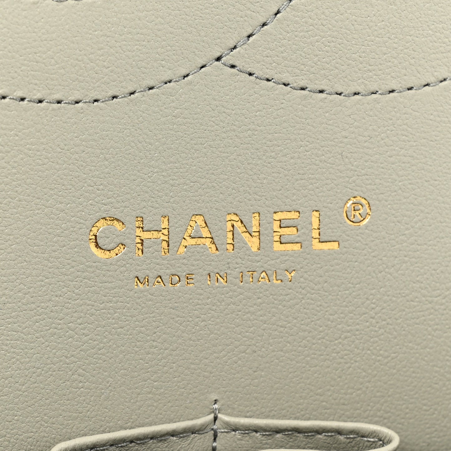 Lambskin Quilted Jumbo Double Flap Grey