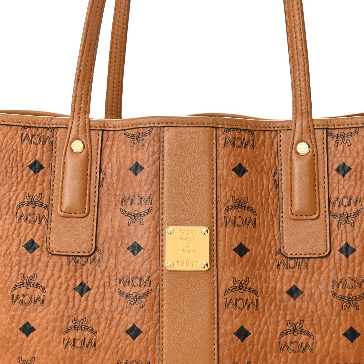 Visetos Medium Project Reversible Shopper Tote Cognac