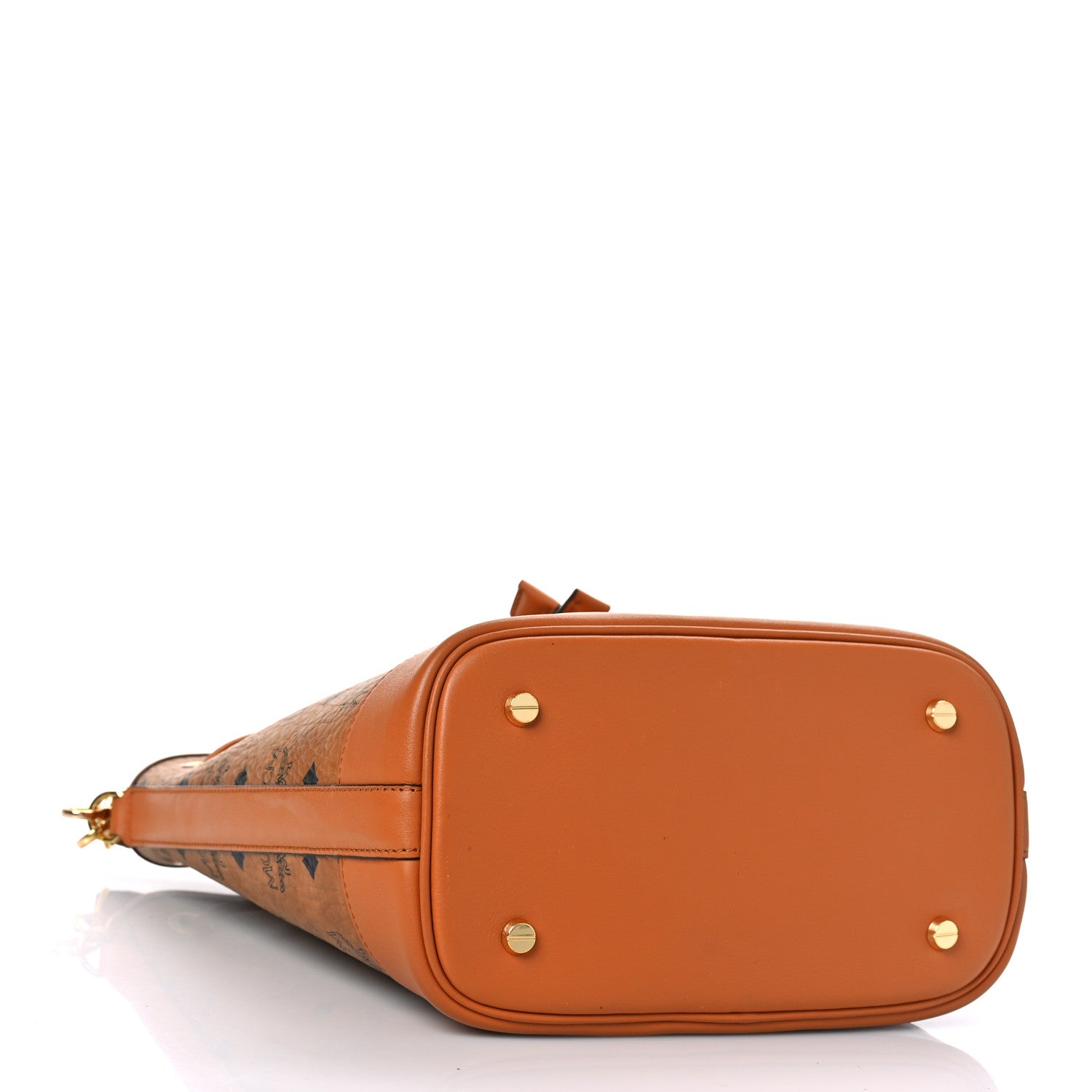 MCM Visetos Medium Dessau Drawstring Bucket Bag Cognac 5 of 9
