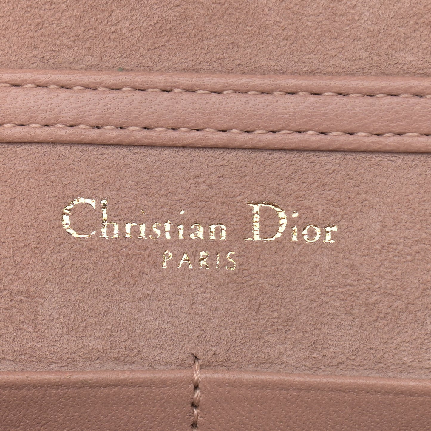 Calfskin Studded Diorama Wallet on Chain Pouch Nude