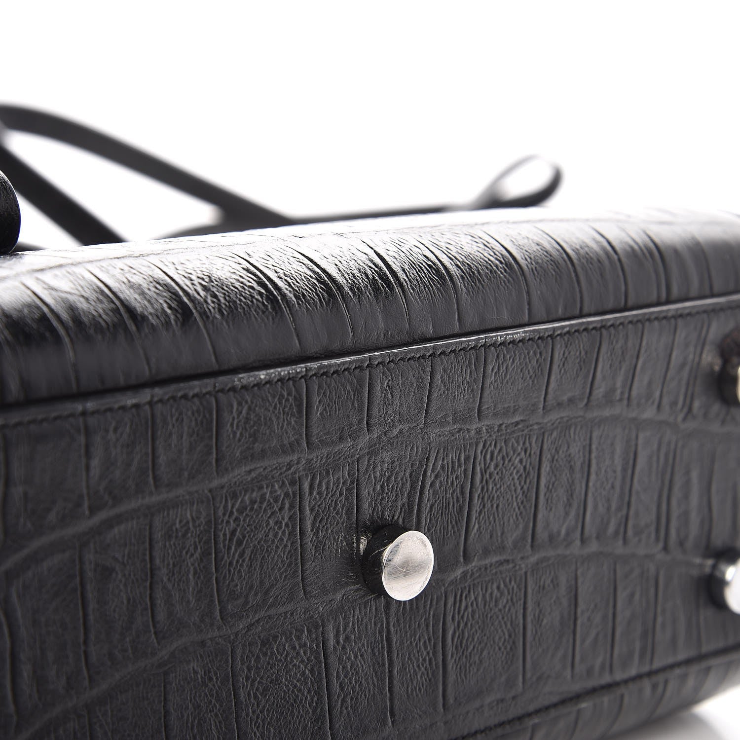 Saint Laurent Calfskin Crocodile Embossed Nano Sac De Jour Black 8 of 10