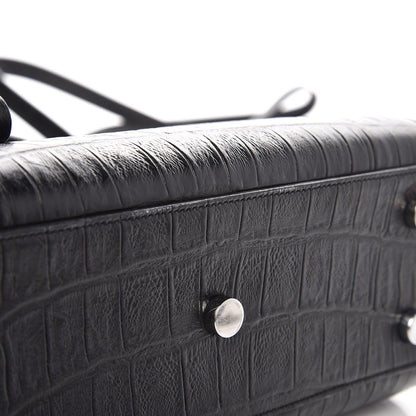Saint Laurent Calfskin Crocodile Embossed Nano Sac De Jour Black 8 of 10