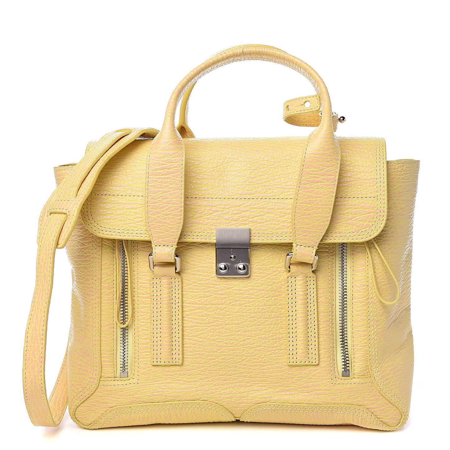 3.1 Textured Calfskin Medium Pashli Satchel Pollen Buff
