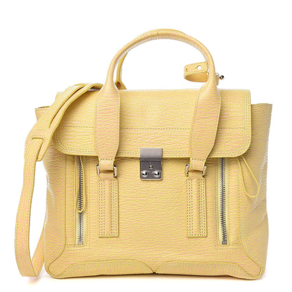 3.1 Phillip Lim 3.1 Textured Calfskin Medium Pashli Satchel Pollen Buff 1 of 12