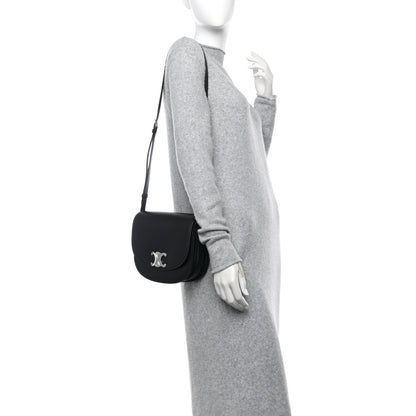 Celine Supple Calfskin Medium Triomphe Besace Black 2 of 9