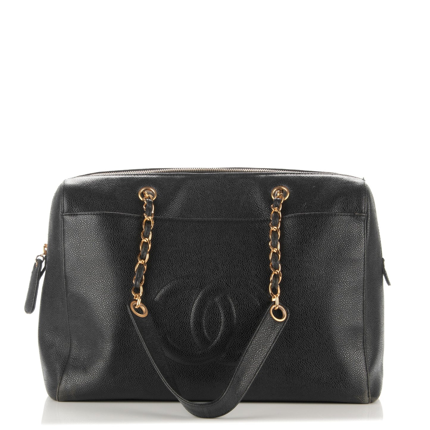 Caviar Large CC Shoulder Bag Black