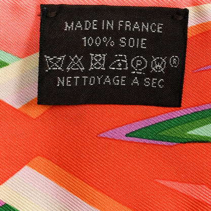 Hermes Silk Brides De Gala Shadow Twilly Orange Vert Corail 2 of 7