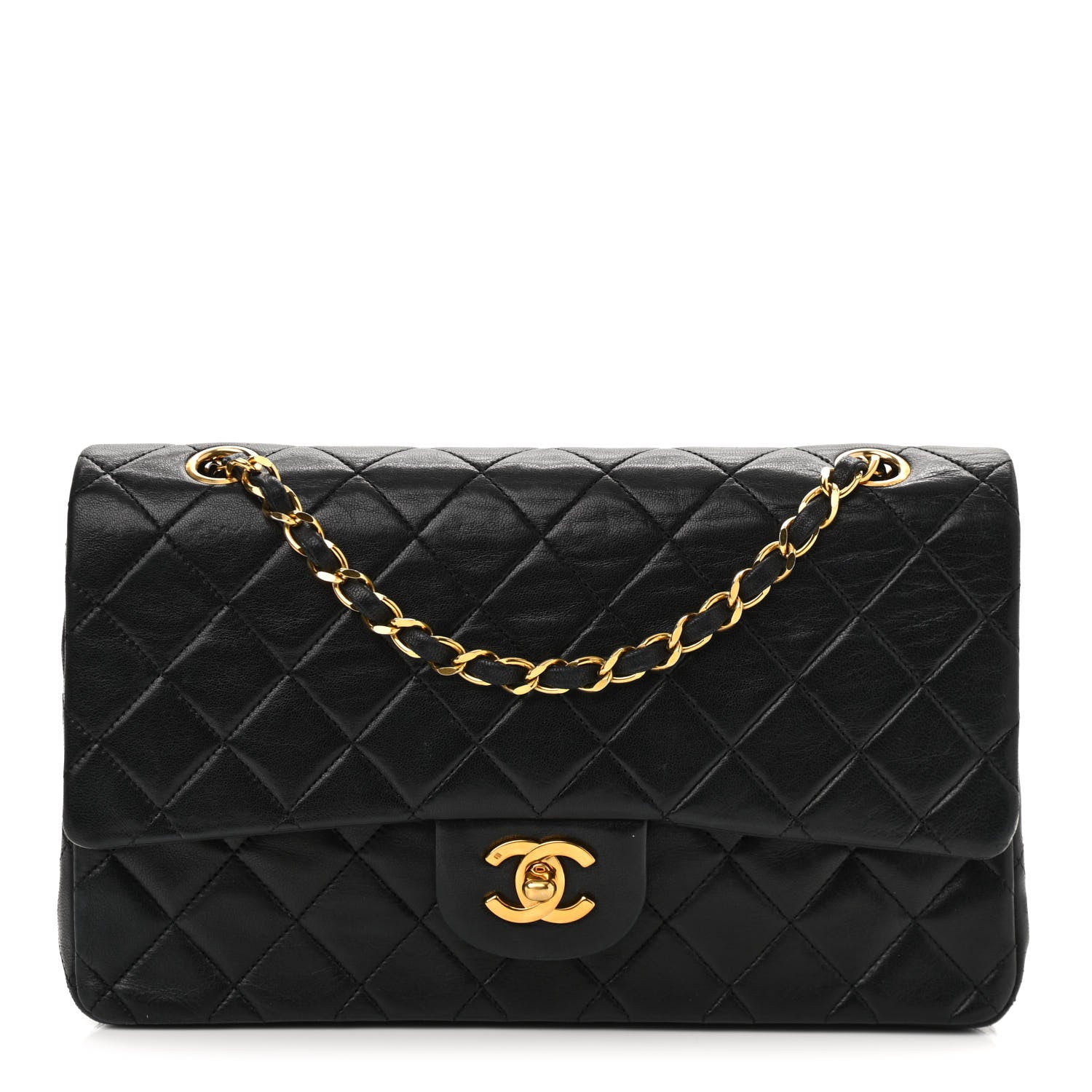 Chanel Lambskin Quilted Medium Double Flap Black 1 of 14