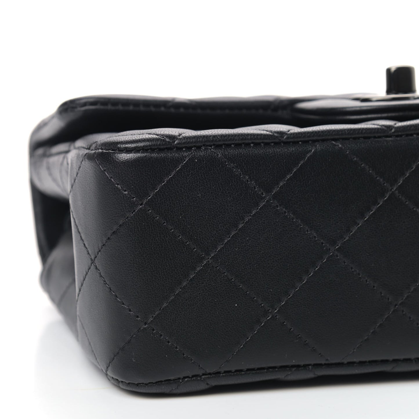 Lambskin Quilted Mini Rectangular Flap So Black