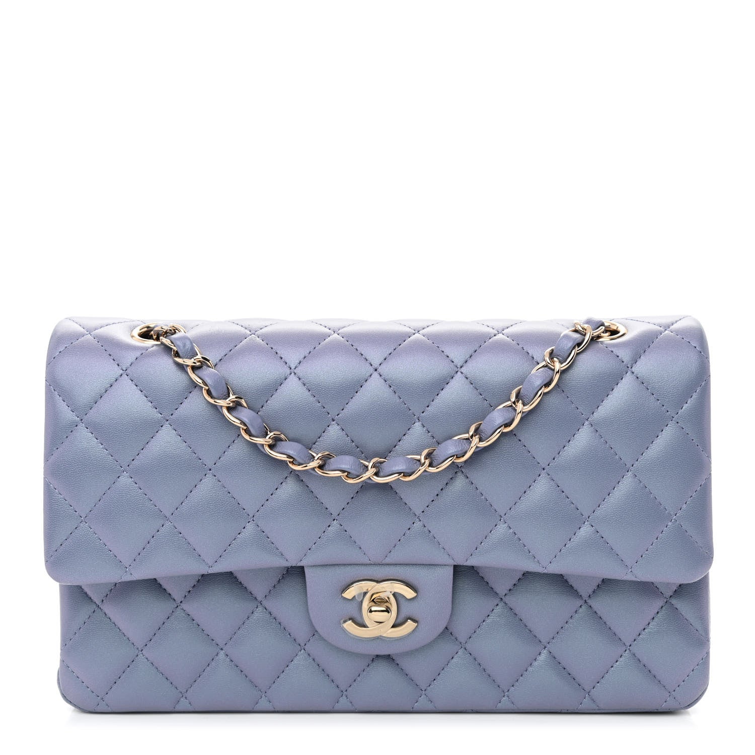 Chanel Iridescent Lambskin Quilted Medium Double Flap Light Purple 1 of 12