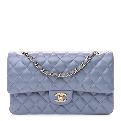 Chanel Iridescent Lambskin Quilted Medium Double Flap Light Purple 1 of 12