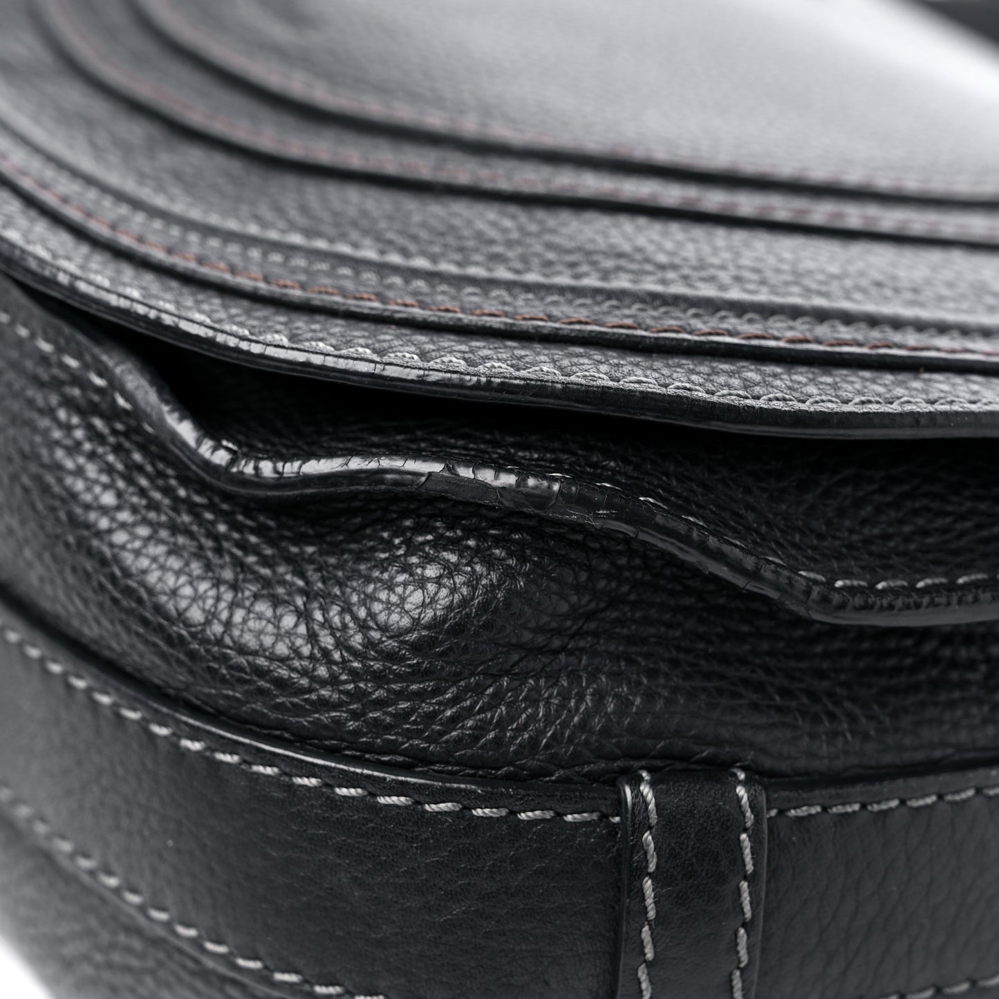 Calfskin Medium Marcie Round Crossbody Bag Black
