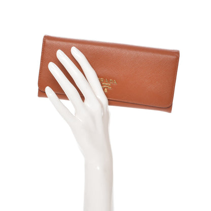 Prada Saffiano Metal Continental Flap Wallet Rame 2 of 7