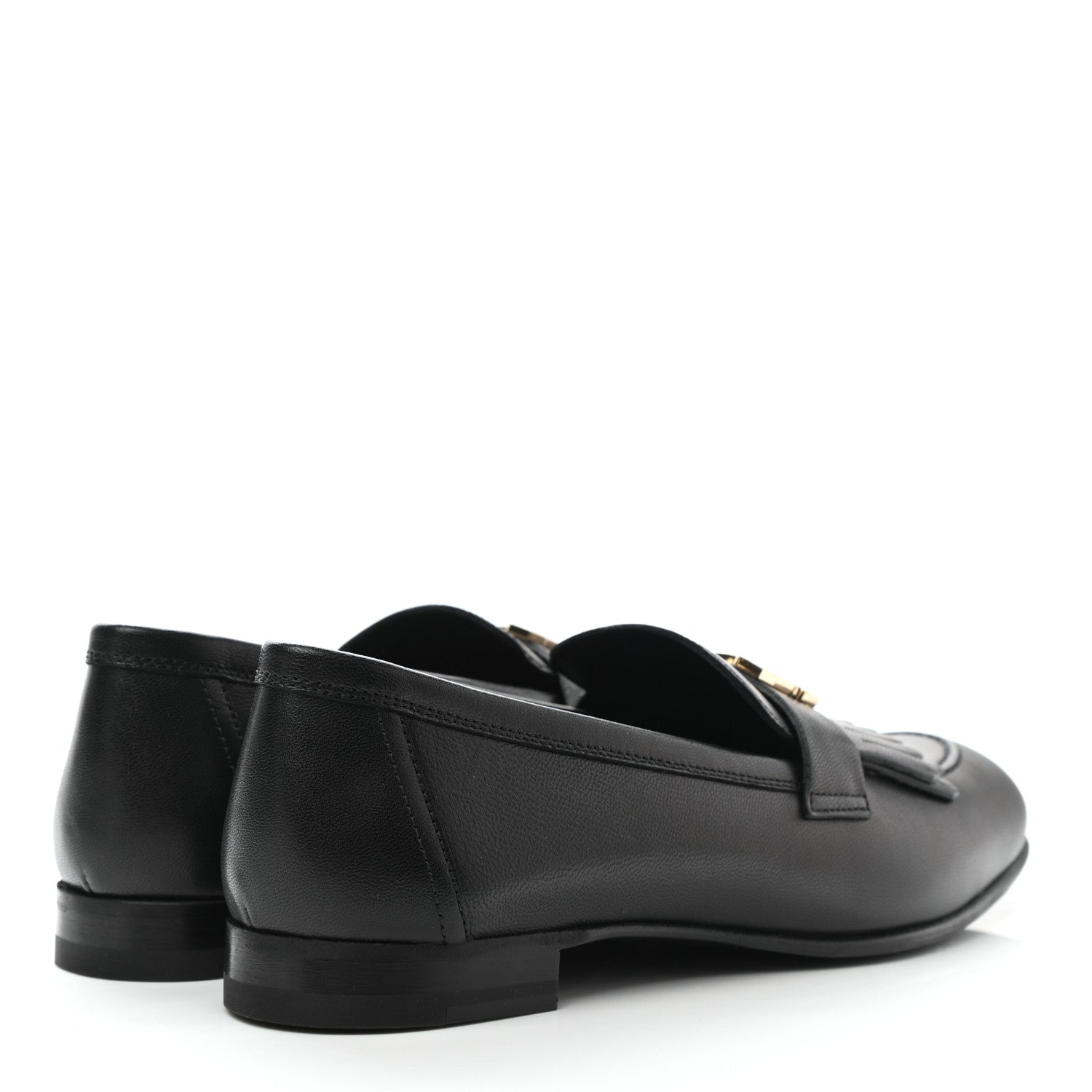 Hermes Goatskin Womens Royal Loafers 38.5 Black 4 of 10
