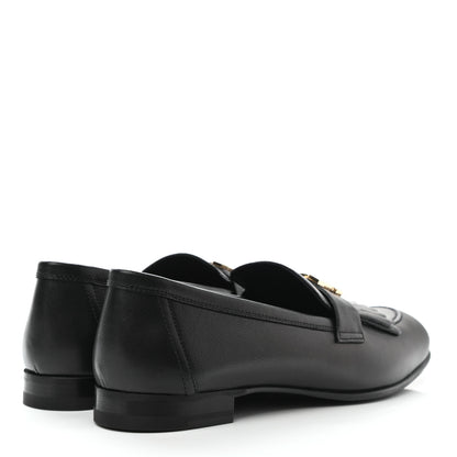 Hermes Goatskin Womens Royal Loafers 38.5 Black 4 of 10