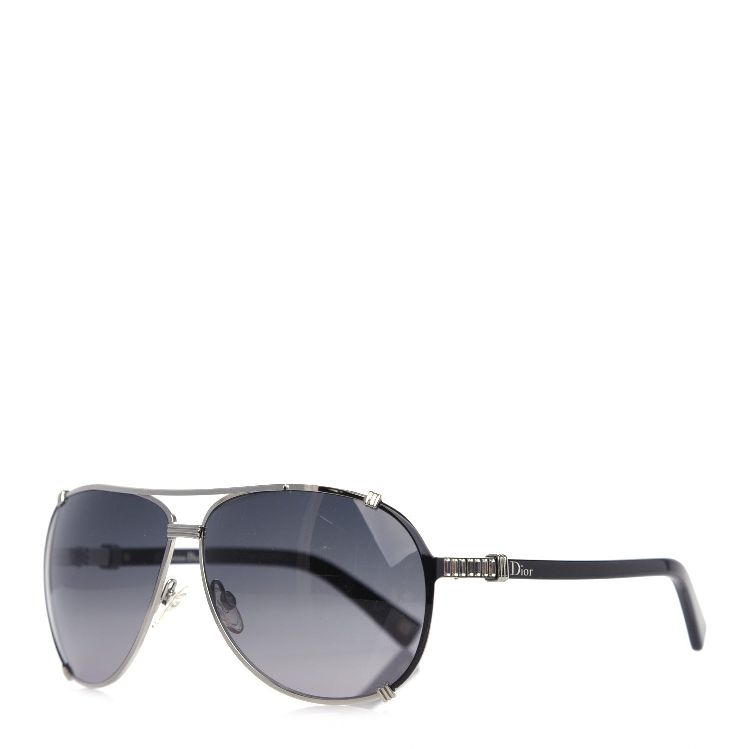 Christian Dior Metal Chicago 2 Aviator Sunglasses Black 1 of 9