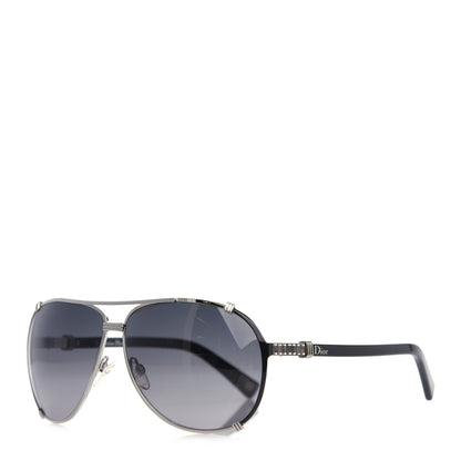 Christian Dior Metal Chicago 2 Aviator Sunglasses Black 1 of 9