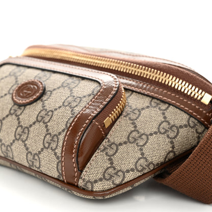 Gucci GG Supreme Monogram Textured Calfskin Retro Interlocking G Belt Bag Beige Ebony Brown Sugar 6 of 9
