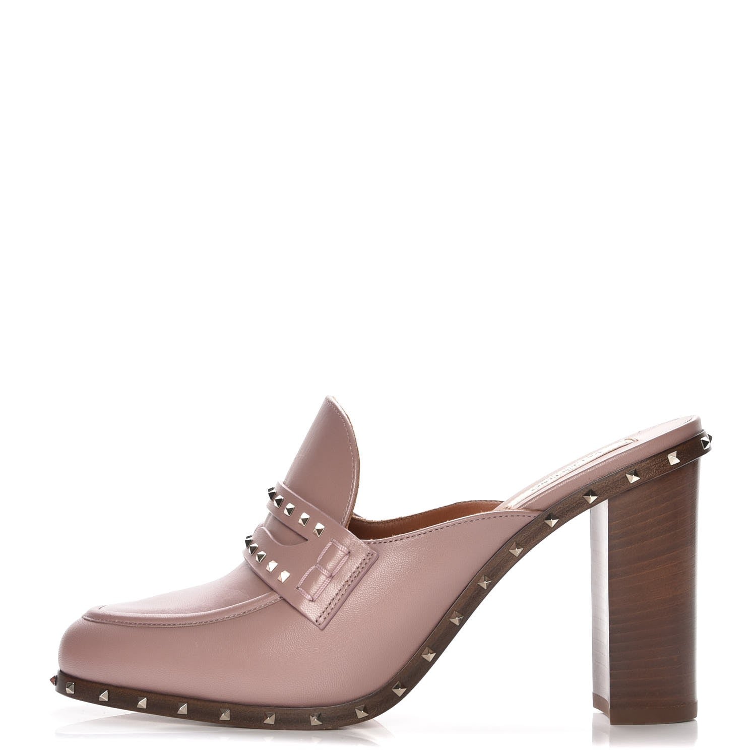 Valentino Garavani Nappa Soul Rockstud High Heel Mules 39 Lipstick 1 of 9