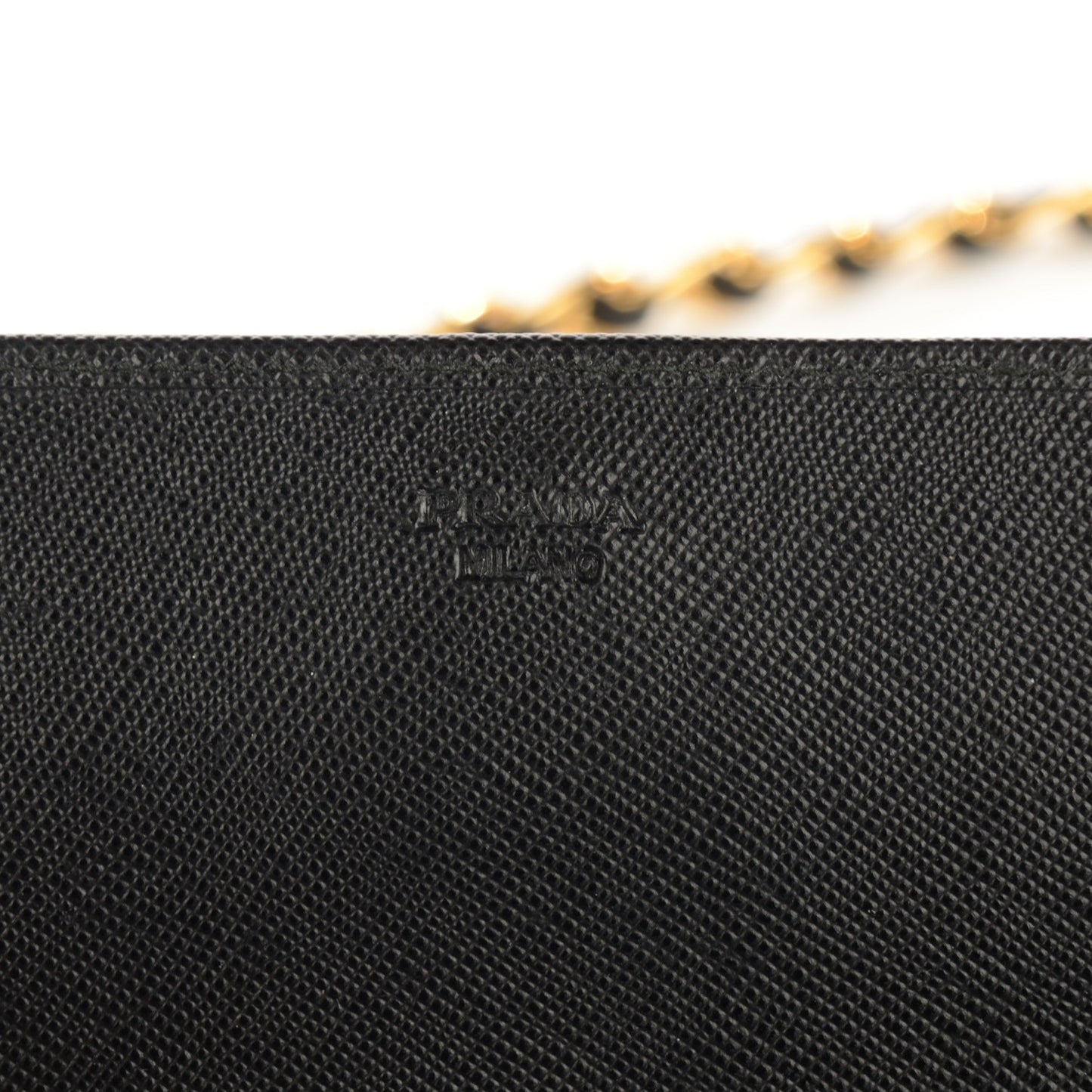 Saffiano Metal Oro Chain Wallet Nero Black