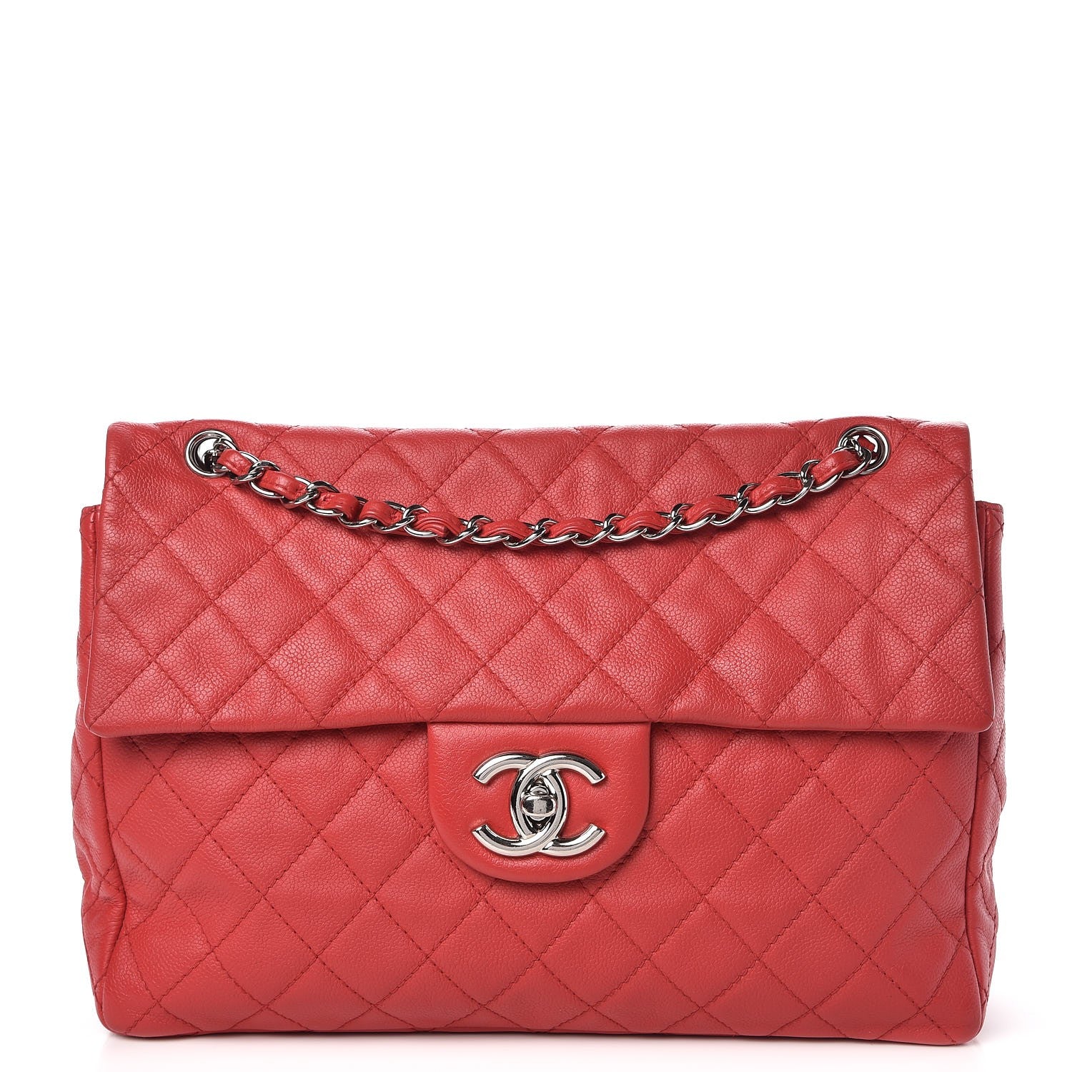 Chanel Washed Caviar Quilted Maxi Single Flap Fuchsia 1 of 7