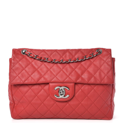 Chanel Washed Caviar Quilted Maxi Single Flap Fuchsia 1 of 7