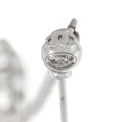 Chanel Baguette Crystal CC Drop Earrings Silver 4 of 5