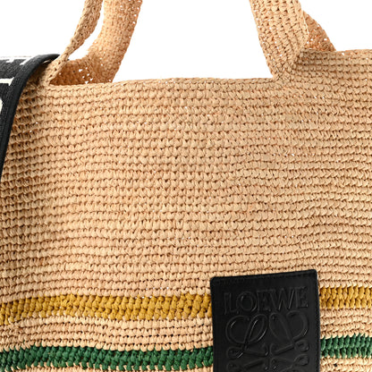 Loewe Raffia Rasta Striped Mini Slit Tote Bag Natural Multicolor 7 of 9