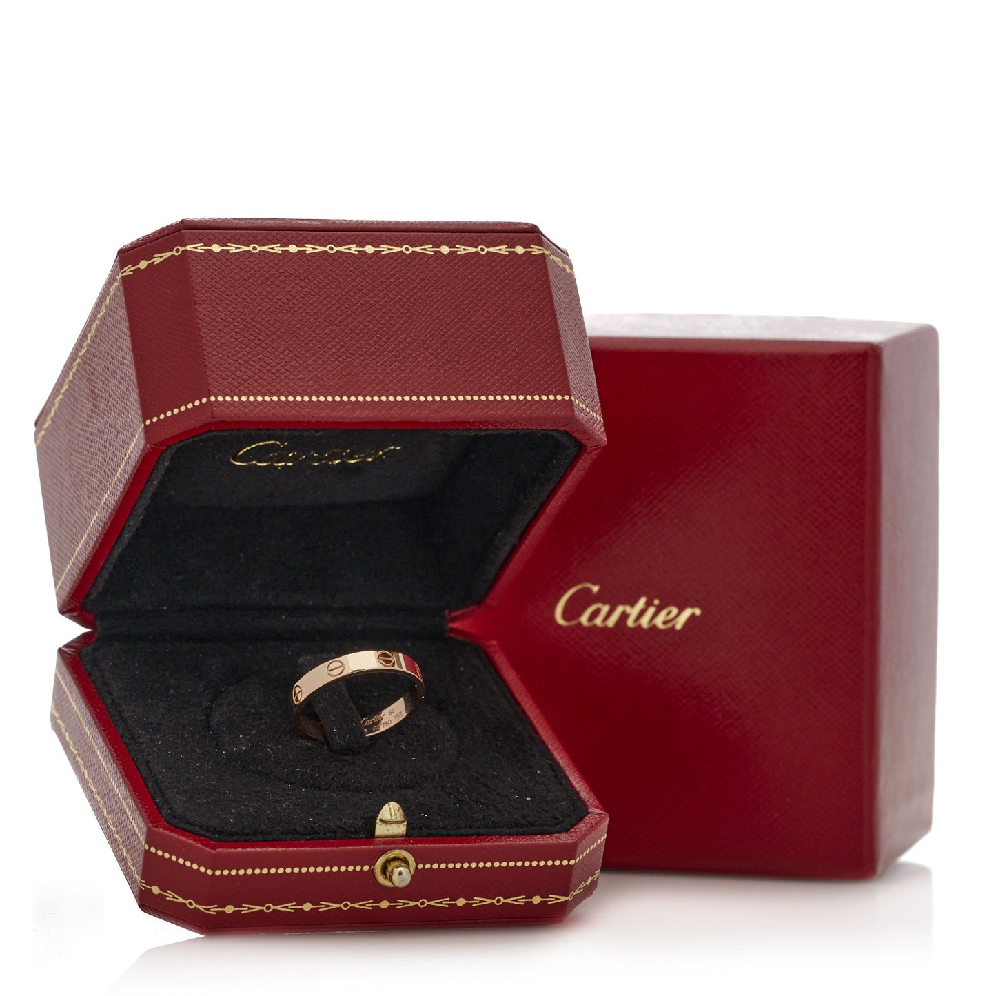 18K Pink Gold 3.5mm LOVE Wedding Band Ring 60 9