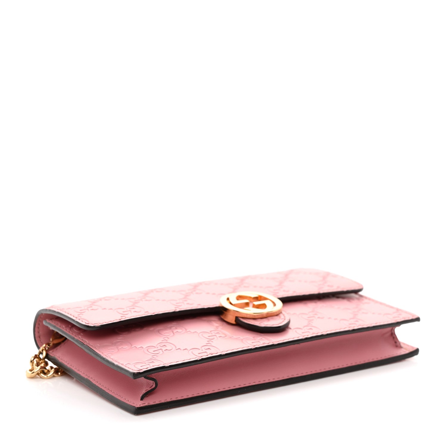 Gucci Guccissima Icon Chain Wallet Carmine Rose 4 of 13