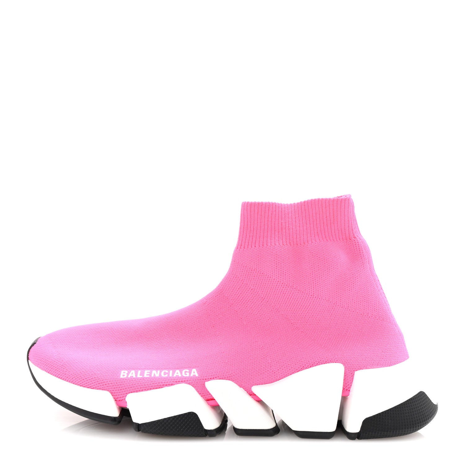Balenciaga Neoprene Knit Womens Speed Sneakers 38 Pink White 1 of 9